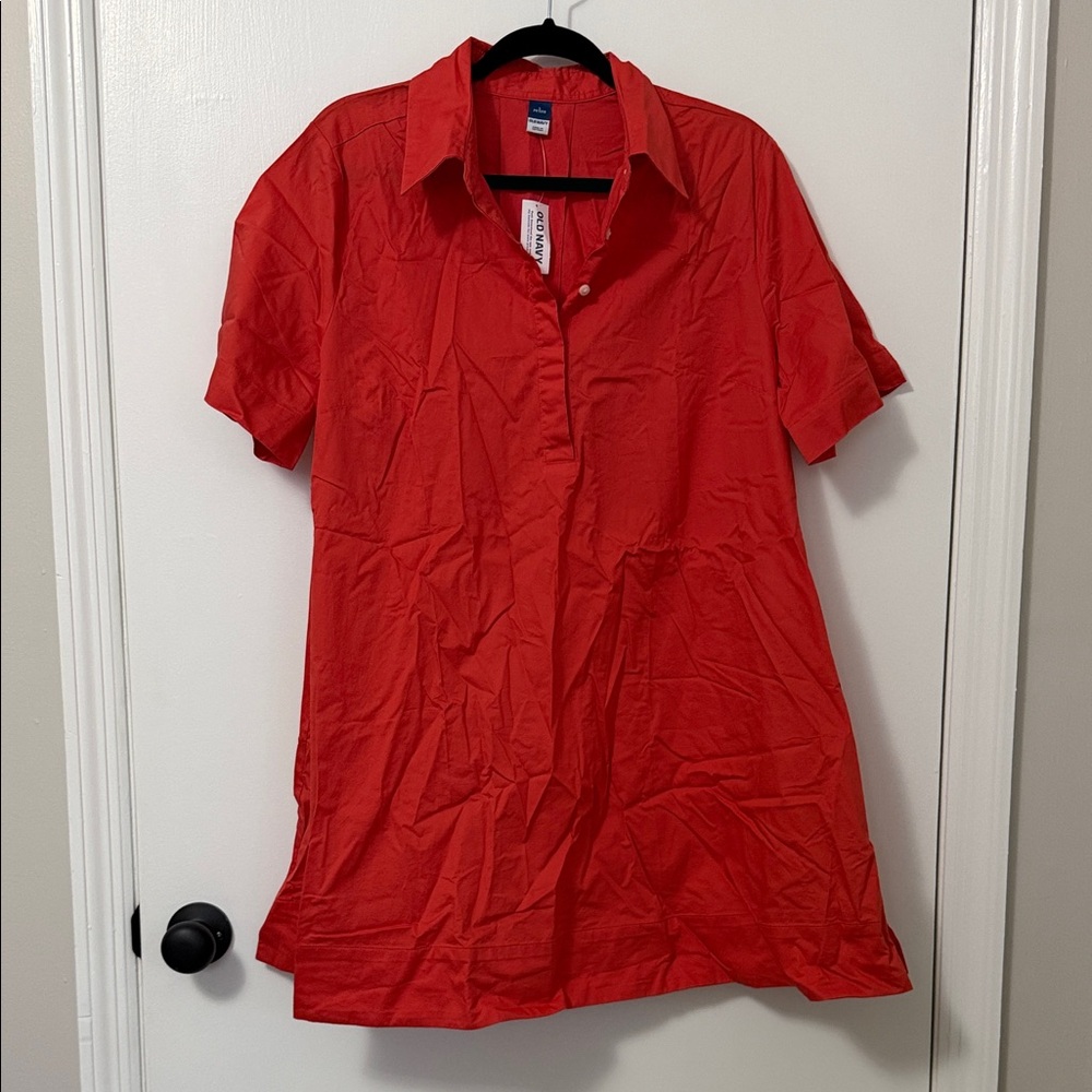 Shift Dress- Red/Orange